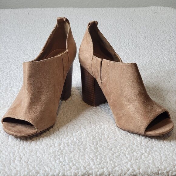 ASOS Women Sz 6 1150417 Beige Summer Platform Block Heel Peep Toe Slide On Shoes - Picture 4 of 10